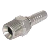 Swaged fitting NPTF-threaded straight male 60° cone. Stainless steel
